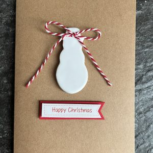 Handmade Snowman Christmas Card | Christmas Card with Decoration |  Handmade Christmas Card for Mum, Dad, Friend  | Handmade Christmas Card